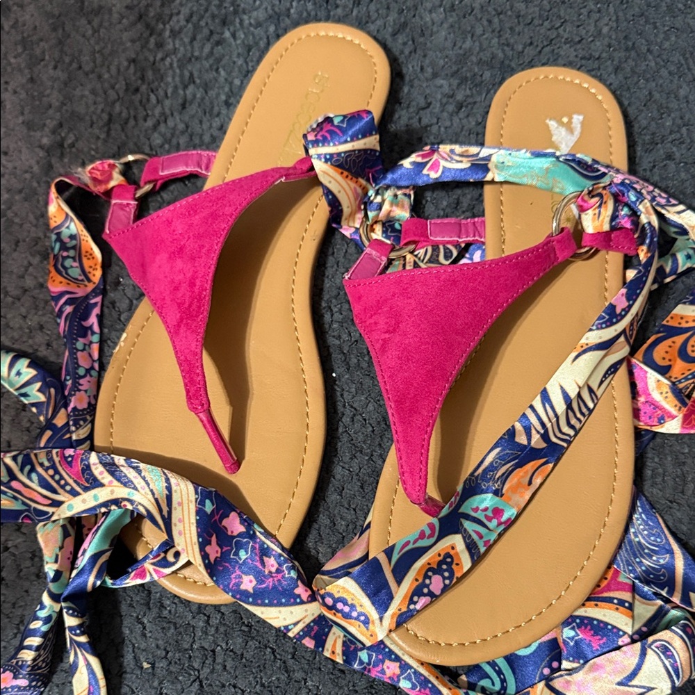 Shoe Dazzle Pink and Multicolor Sandals